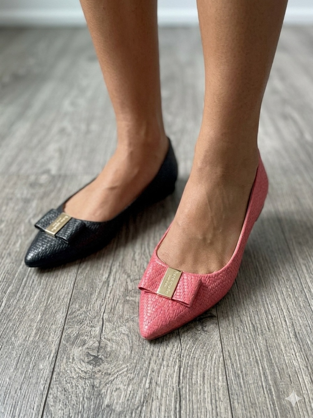 Kate Spade New York Deneuve Pink Woven Bow Flats 6.5 Medium - Picture 2 of 9